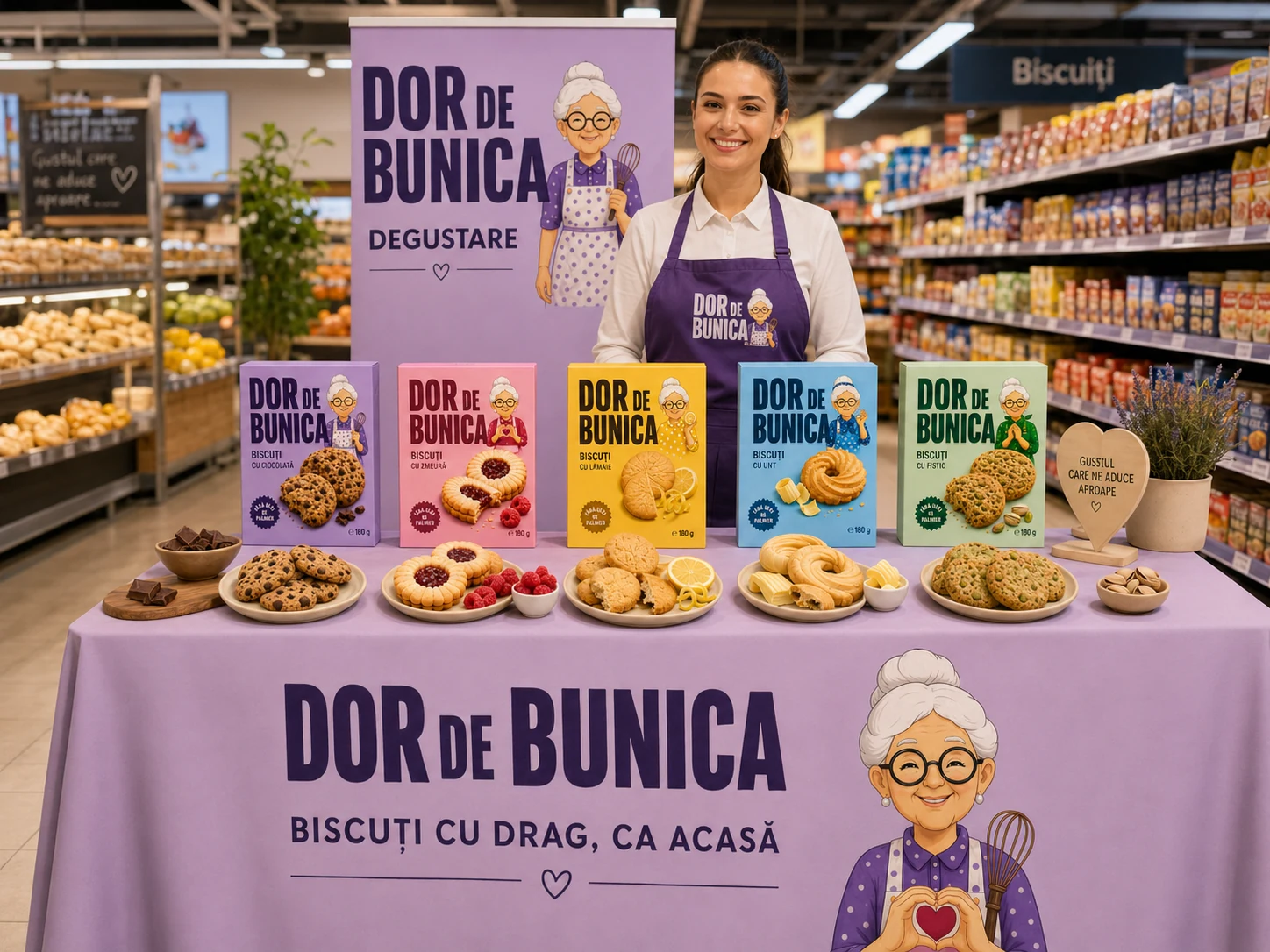 Stand de degustare Dor de Bunica în magazin